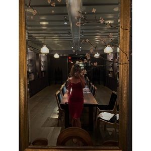 Sexy reformation red off shoulder dress